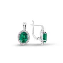 Load image into Gallery viewer, Emerald Diamond Earring - Jewelry
