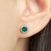 Load image into Gallery viewer, Emerald Diamond Stud Earring - Jewelry
