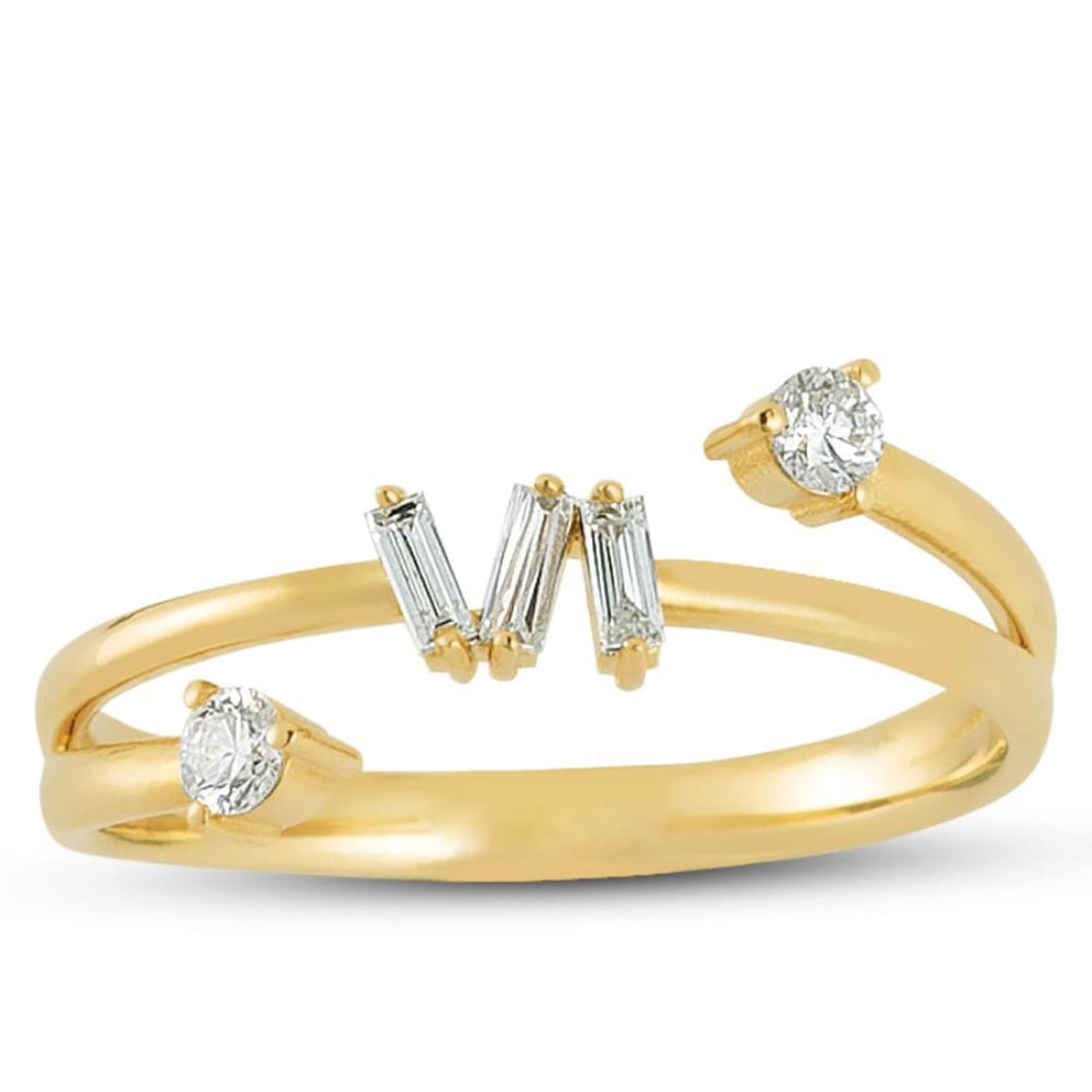 Yellow Gold Diamond Minimal Ring - Empire Fine Jewellers